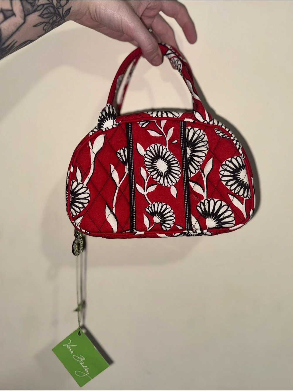 Vera Bradley Quilted Floral Top-Handle Cosmetic Bag - Red